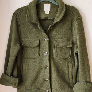 Olive Green| Wool|Joie Front Button Jacket|Size: Medium